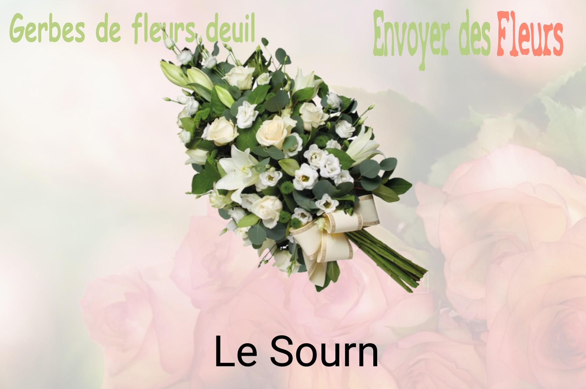 Gerbe de fleurs de deuil livrée à Le Sourn